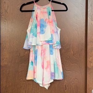 Watercolor Floral Romper